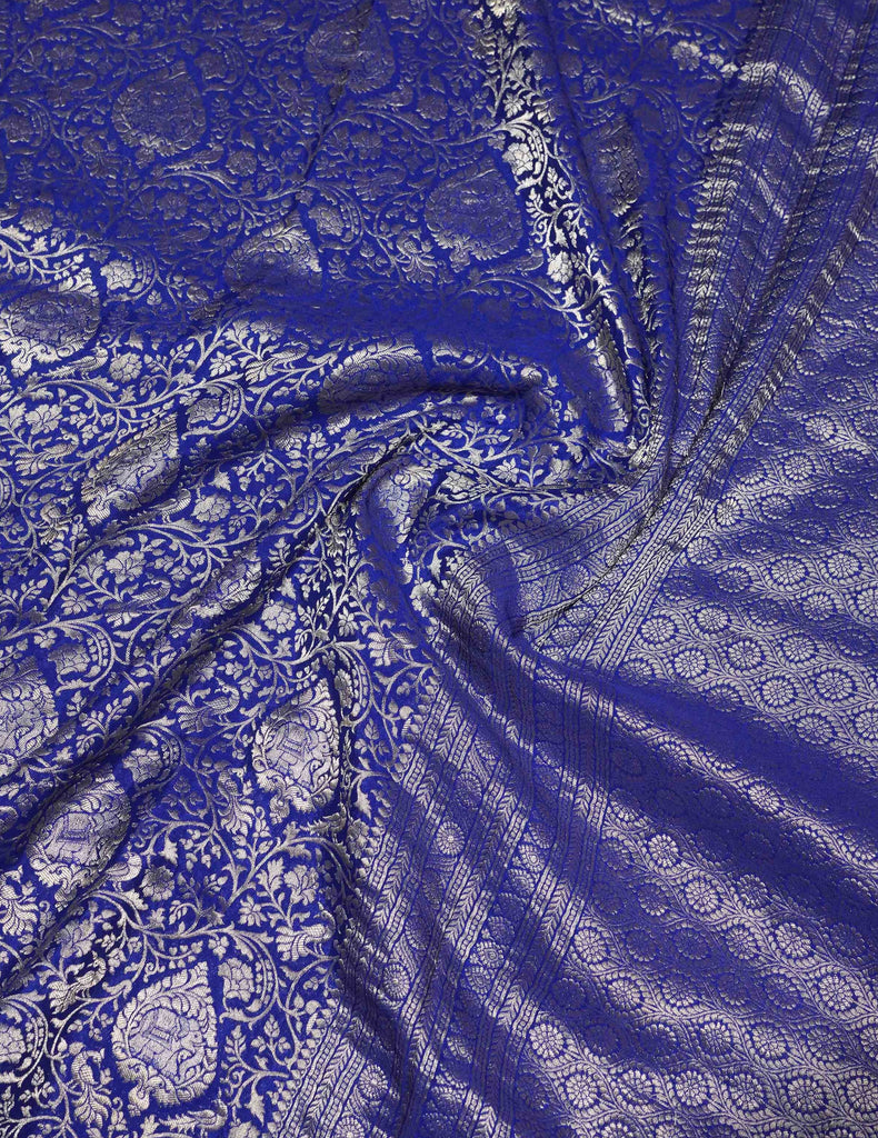 Mysore crepe silk saree in Royal blue