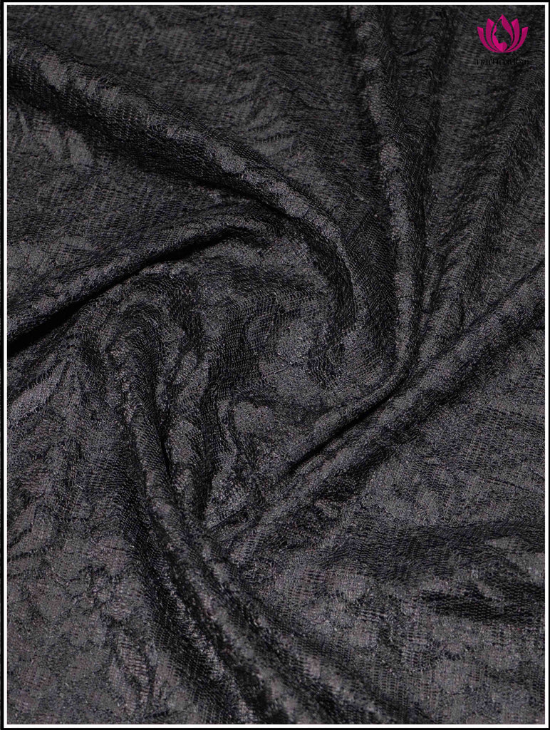 Lace Saree in Black with Sequins Work Border 4