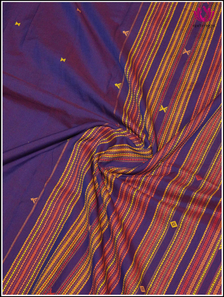 Bhujodi/Kala Cotton Handloom Saree in Purple 8