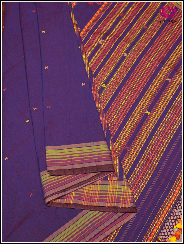 Bhujodi/Kala Cotton Handloom Saree in Purple 9