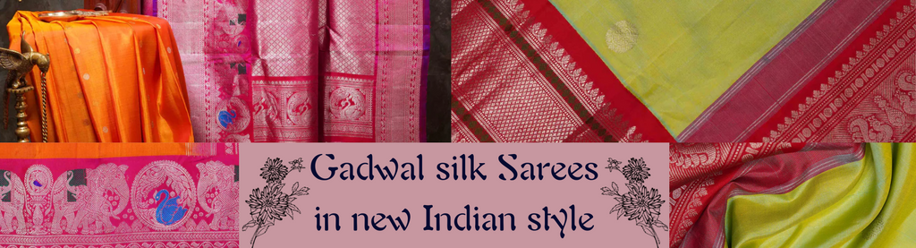 Gadwal silk sarees in new Indian style