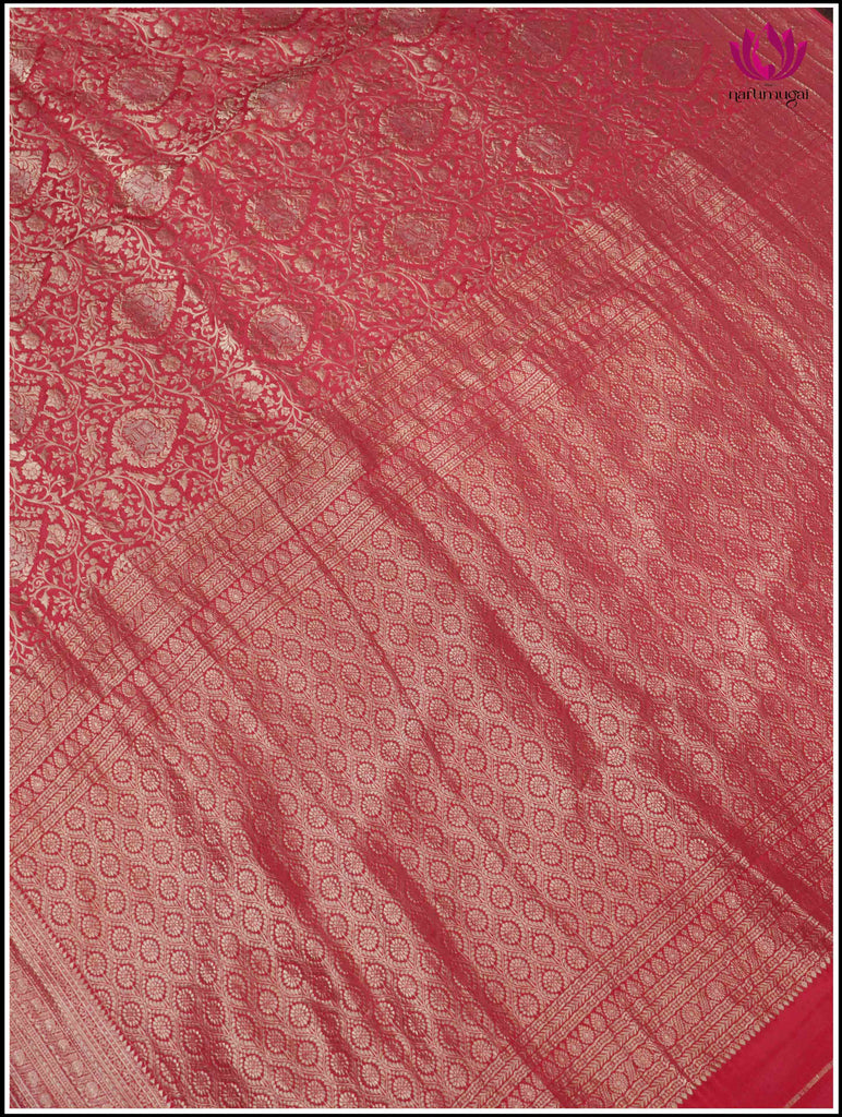 Mysore Silk Saree in Pink with gold zari 7