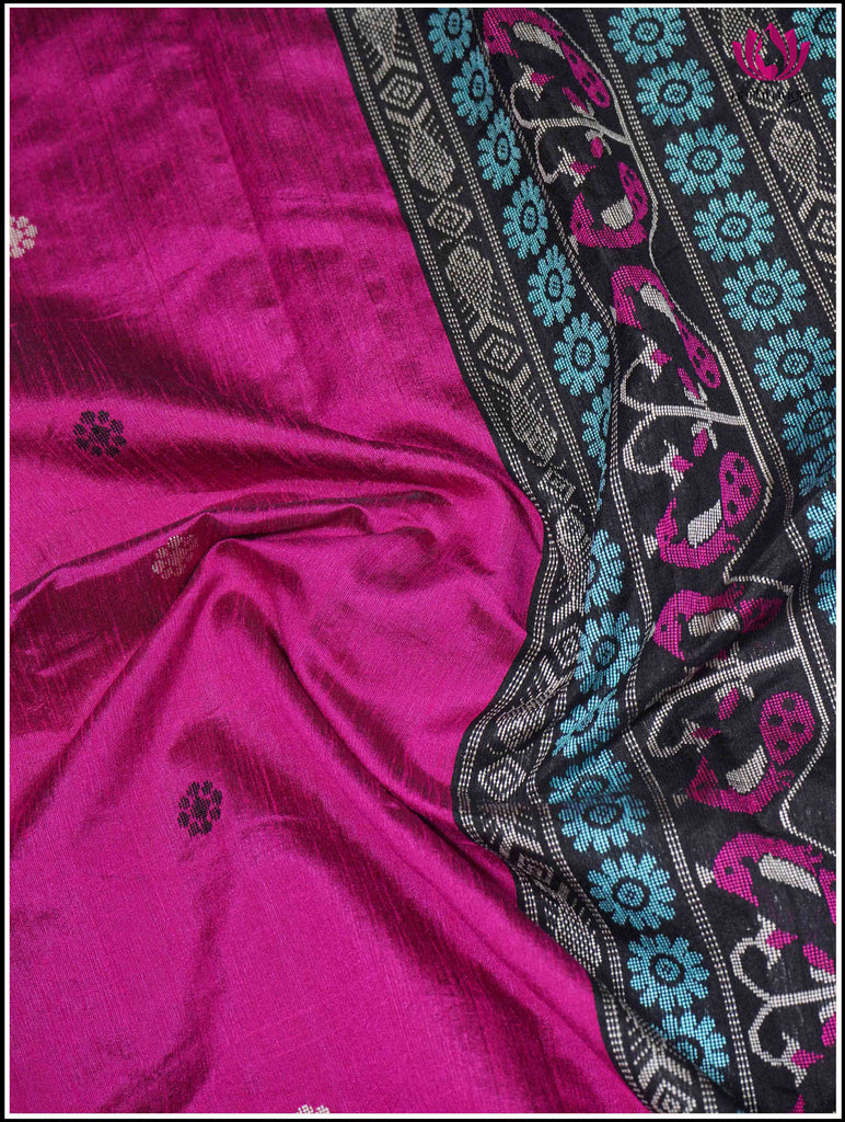 Raw Silk Saree in Pink with Zari Border 5