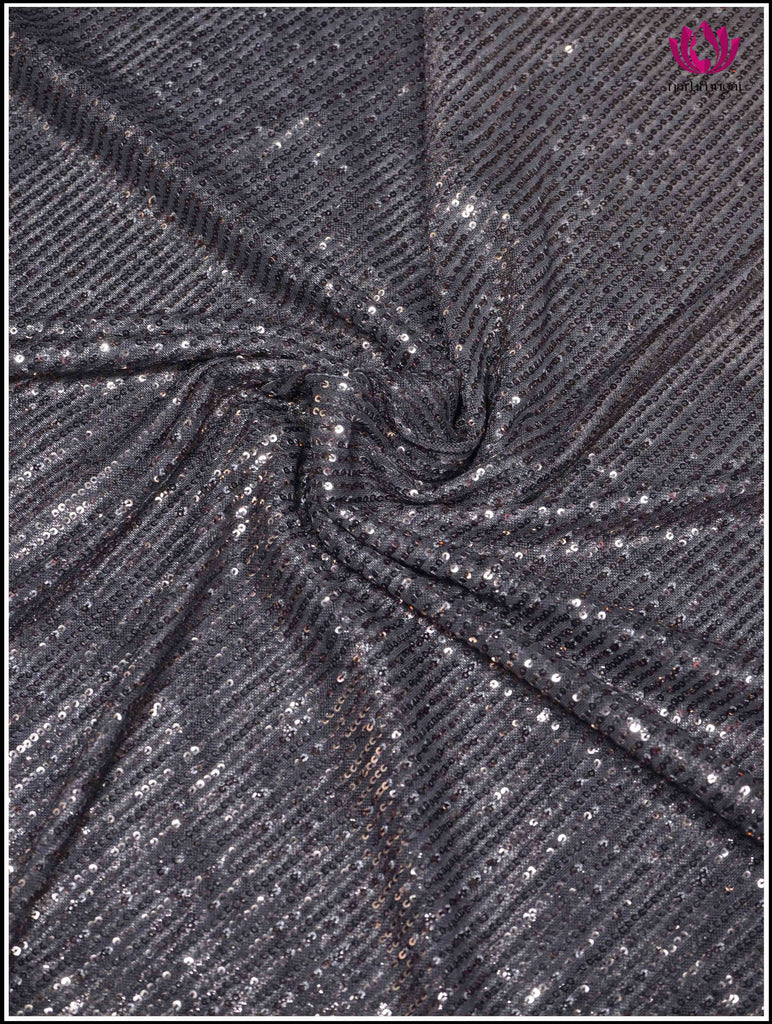 Sequin Saree in Black Ombre 3