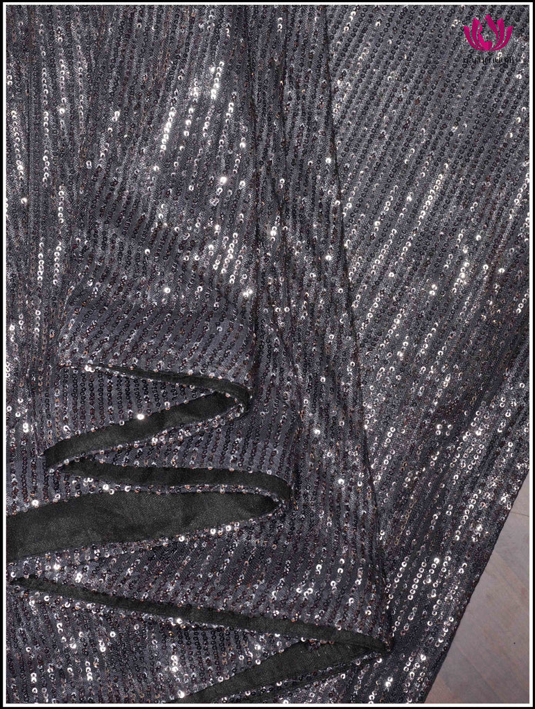 Sequin Saree in Black Ombre 2
