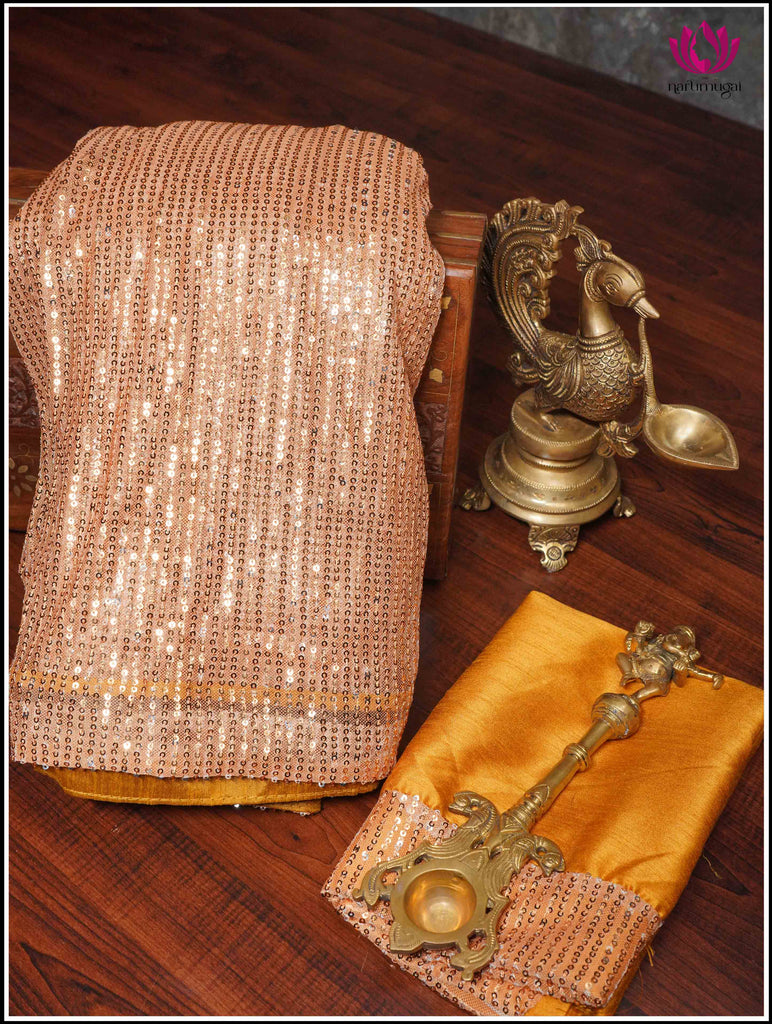 Sequin Saree in Yellow Ombre 8